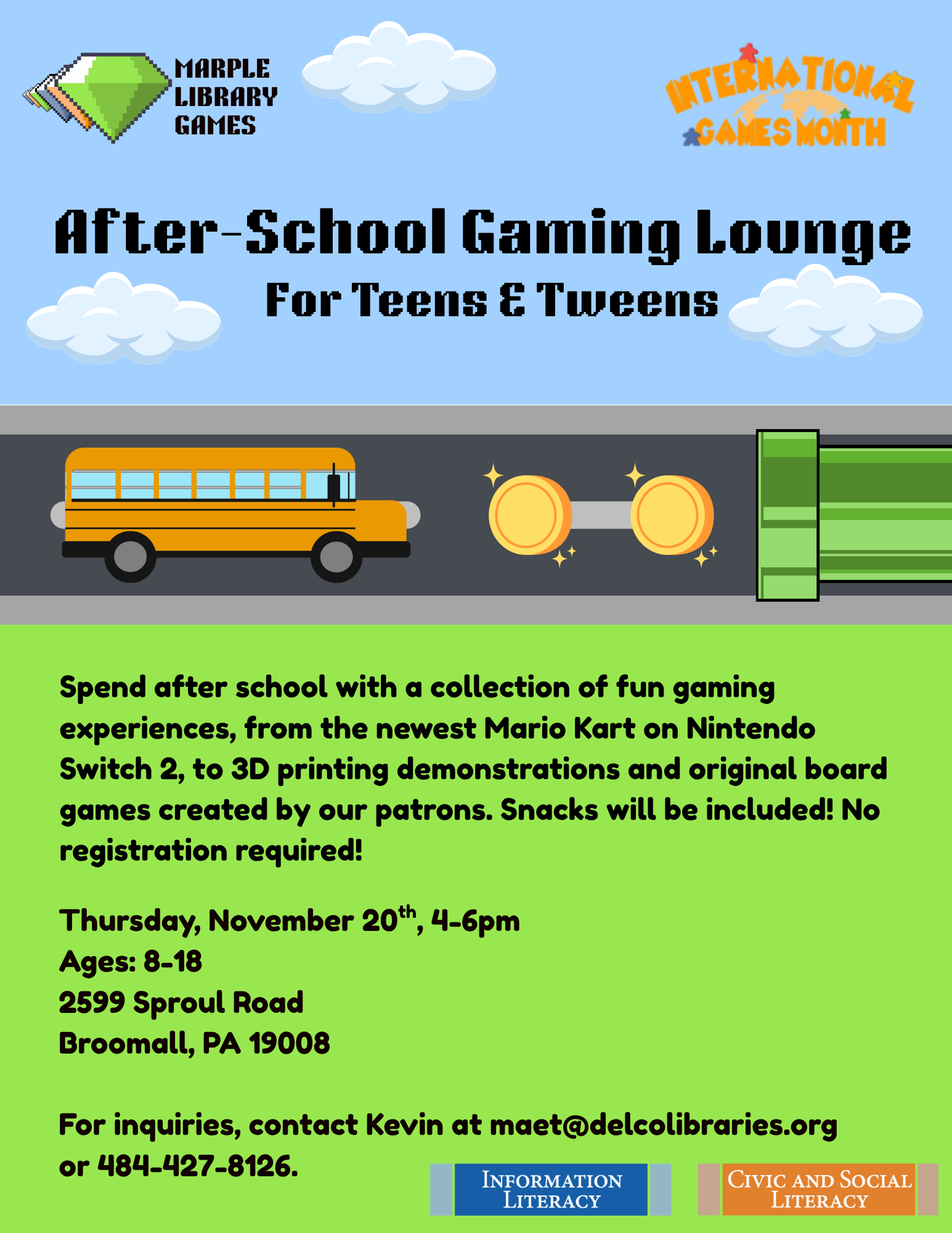 After-School Gaming Lounge Nov 2025