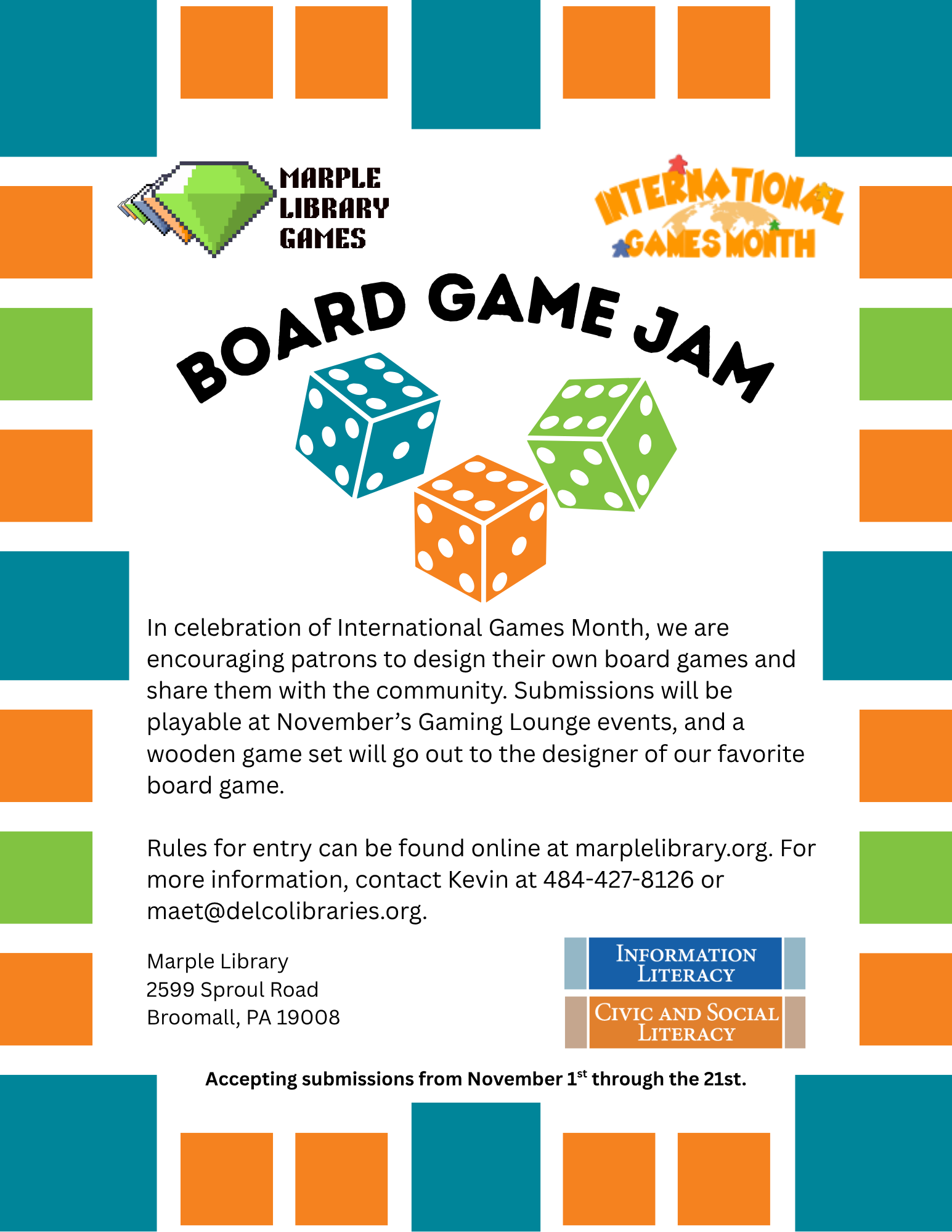 Board Game Jam - Updated Flyer