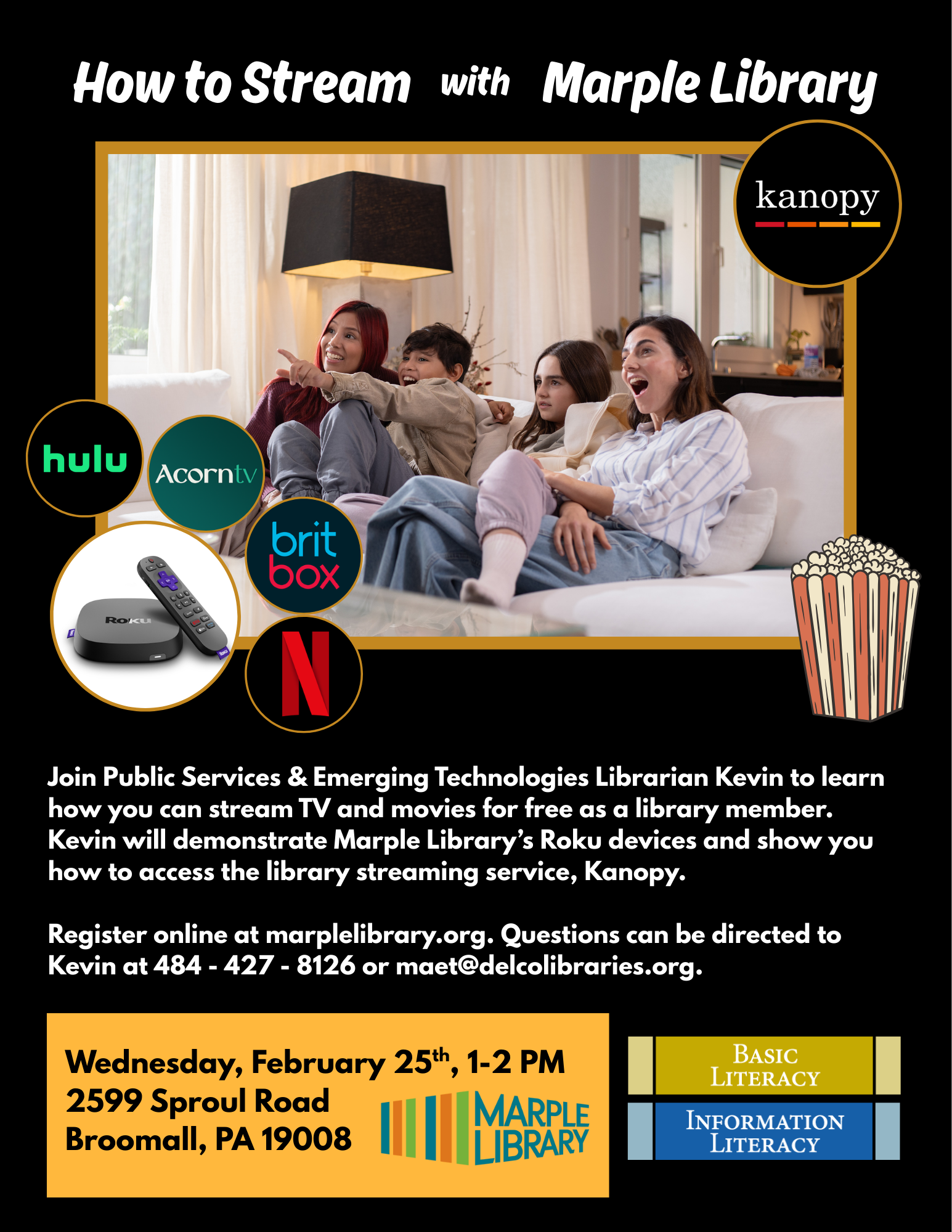 Colorful flyer advertising upcoming Chair Yoga classes featuring clipart images of people doing yoga poses while seated.