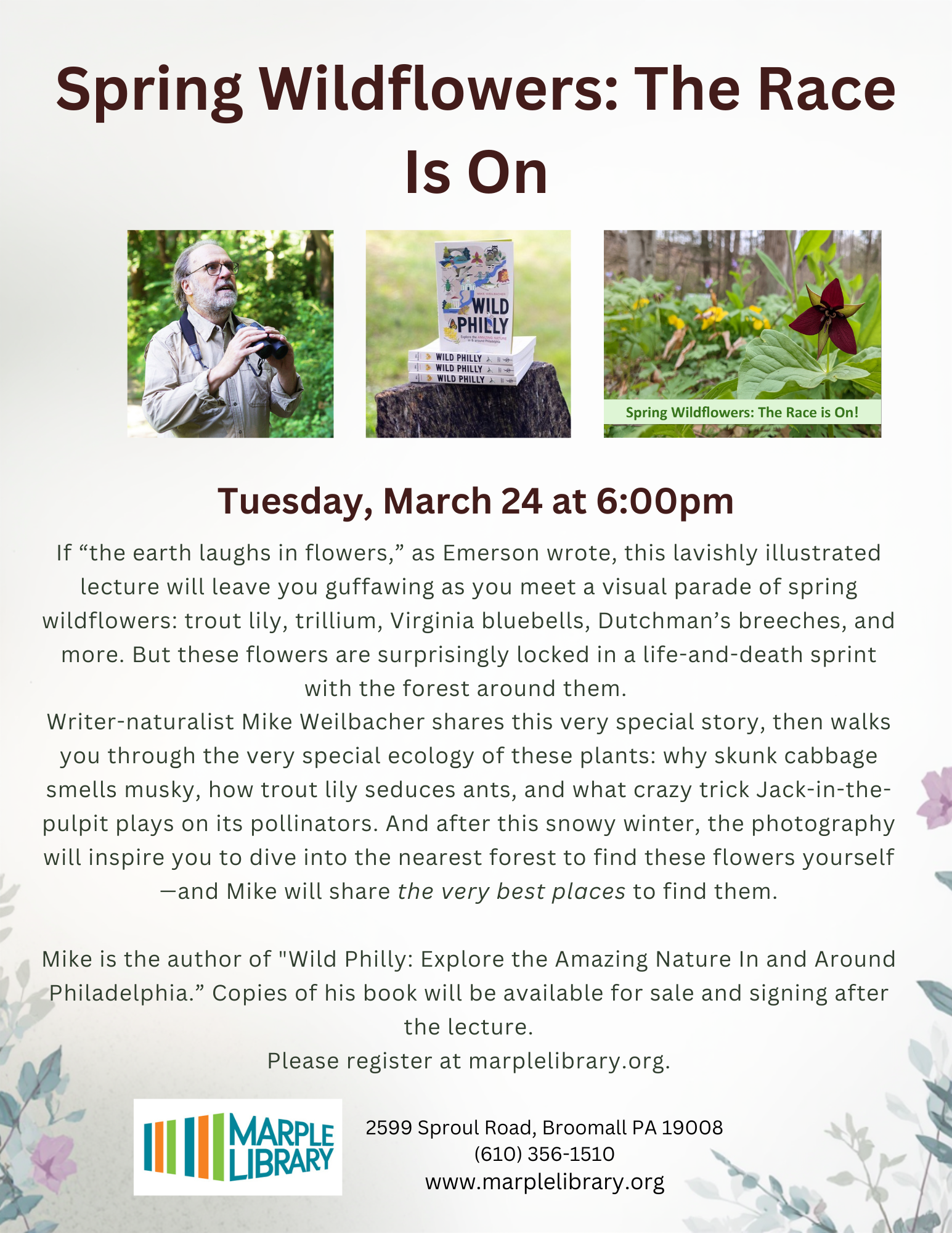 Flyer promoting Tea at Ten book share event featuring a cozy picture of a mug, a blanket, and a book.